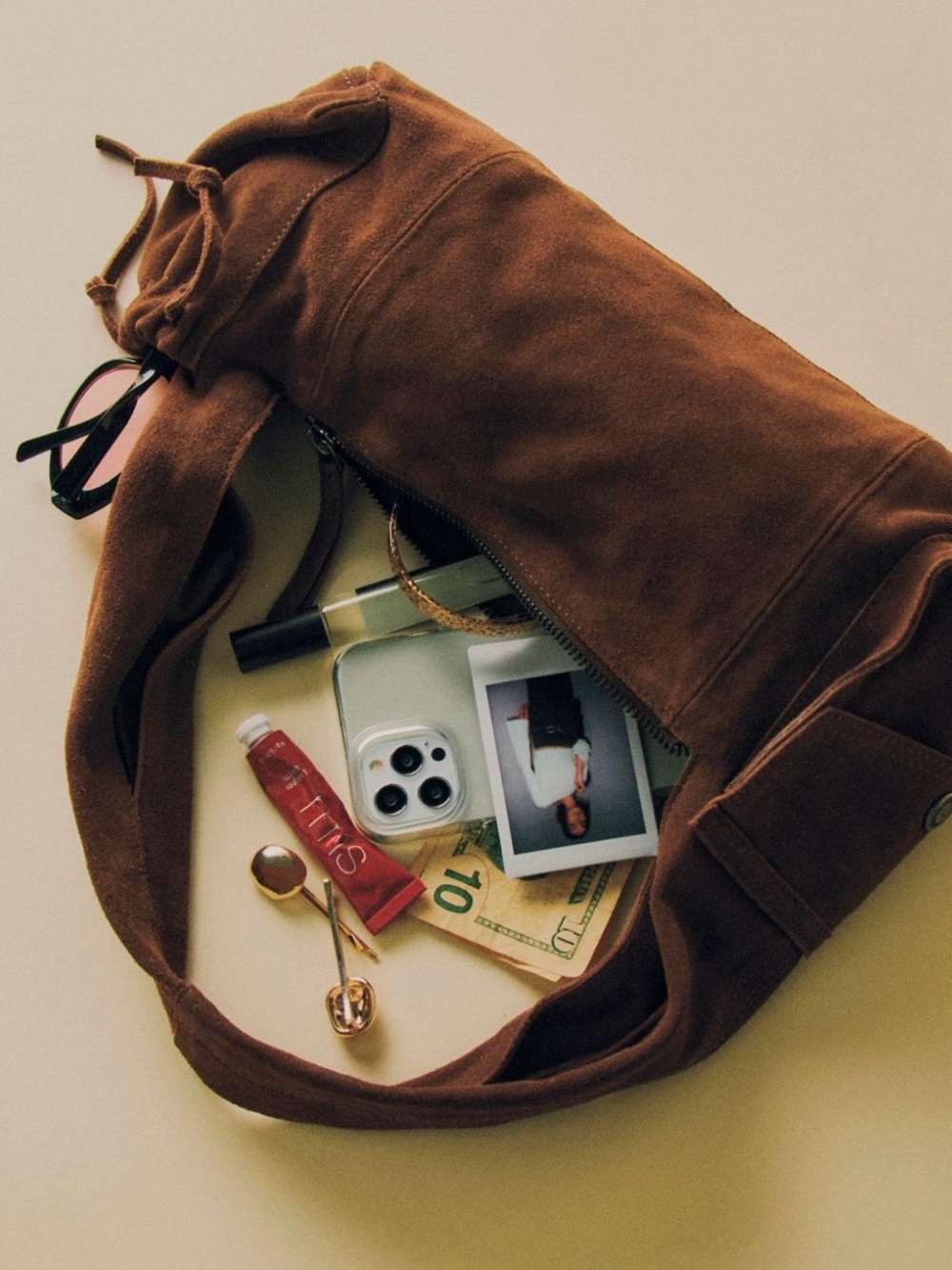 FP Soto East West Suede Shoulder Bag - Wet Sand